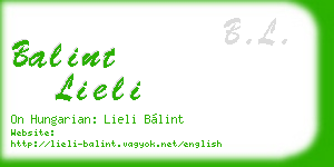 balint lieli business card